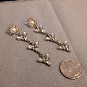 Elegant Pearl and Crystal Drop Earrings